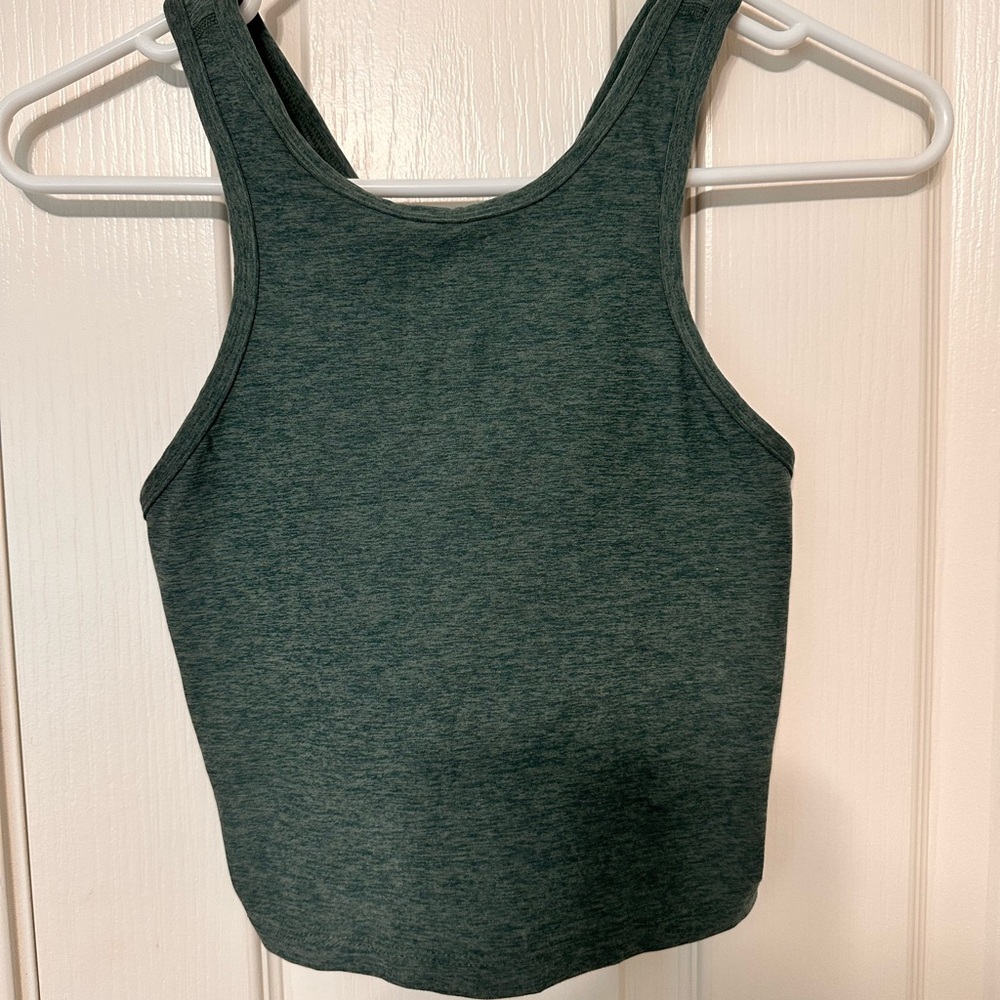 Beyond Yoga Crop Tank with Built-In Bra – Size Medium – Teal Green